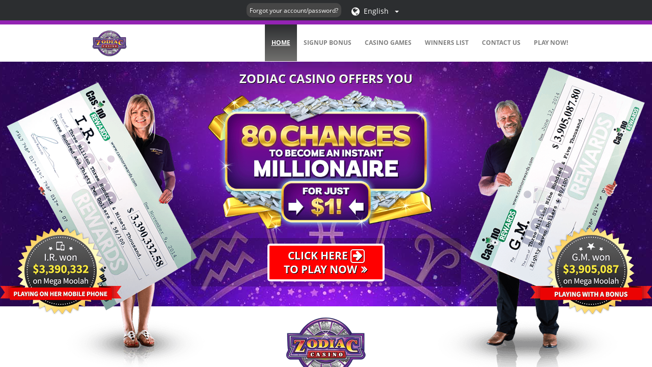Zodiac Casino Screenshot Zodiac Casino Screenshot