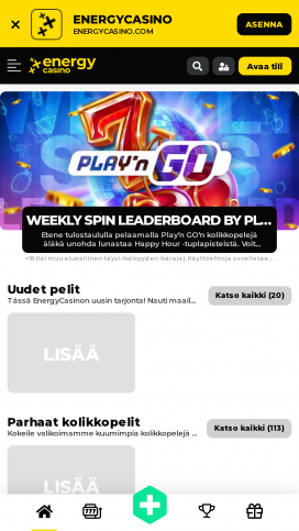 Aplikacje EnergyCasino Homepage