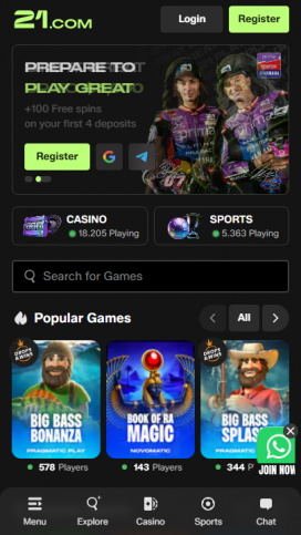 21.com Apps Homepage