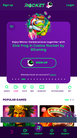 Casino Rocket Apps Homepage