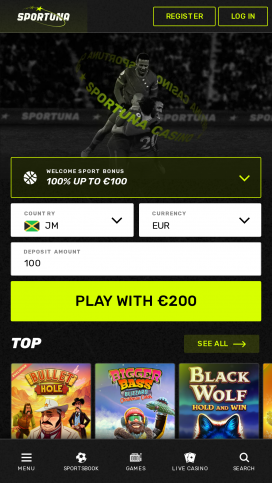 App Sportuna Homepage