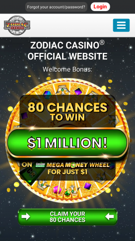 Zodiac Casino Apps Homepage