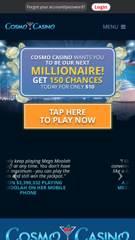 Cosmo Casino Apps Homepage