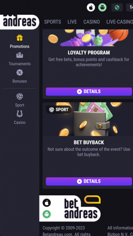 BetAndreass Homepage