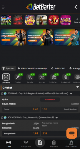 BetBarter Apps Homepage