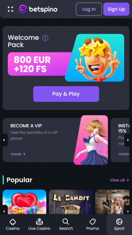 Betspino Casino Apps Homepage