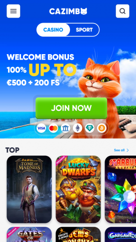 App Cazimbo Homepage