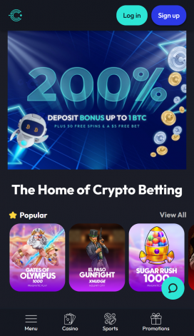 CryptoCasino-applikasjon Homepage