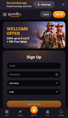 Gunsbet Casino Apps Homepage
