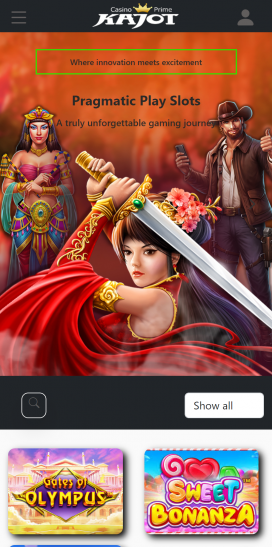 Kajot Casino App Homepage