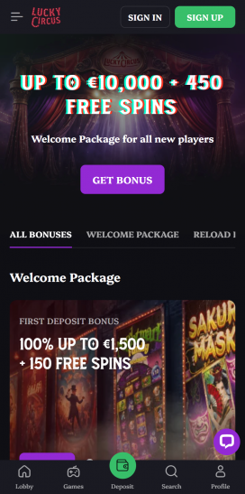 LuckyCircus Apps Homepage