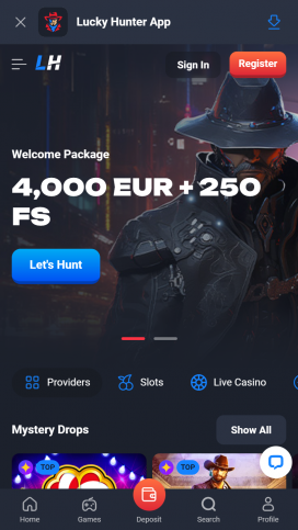 LuckyHunter Apps Homepage