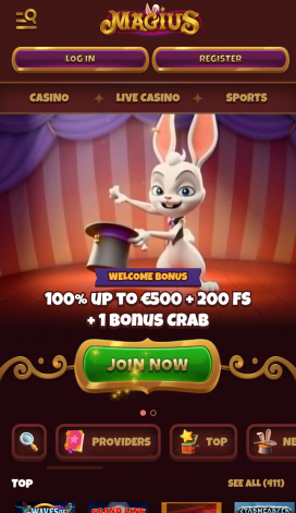 Magius Casino Apps Homepage