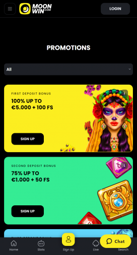 MoonWin Casino Apps Homepage