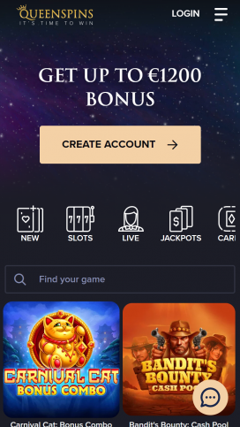 Queenspins Casino Apps Homepage