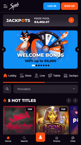 Spinch Casino Apps Homepage