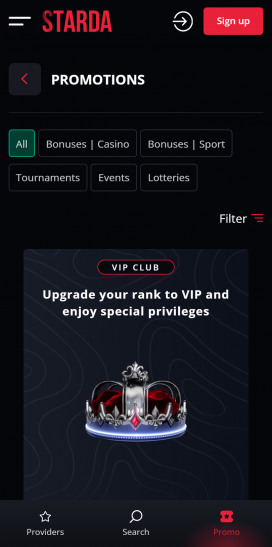 Starda Casino Apps Homepage