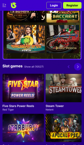 UpSpinz Casino Apps Homepage