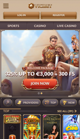ViciBet App Homepage