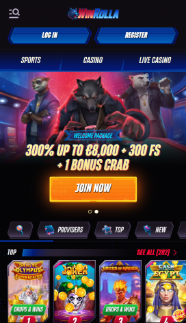 WinRolla Casino Apps Homepage