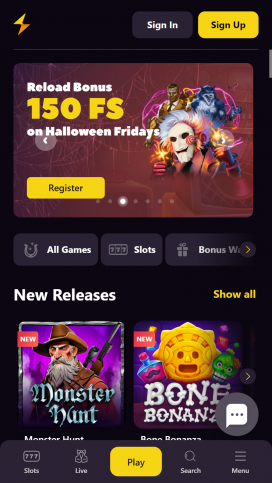 Zoome Casino Homepage