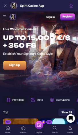Spirit Casino Apps Homepage