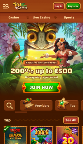 TikiCasinos Homepage