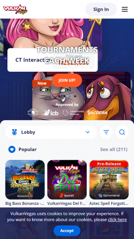 Vulkan Vegas -kasinosovellukset Homepage