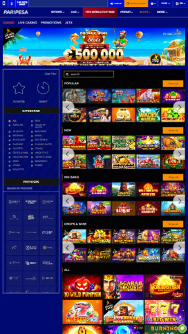 Paripesa Apps Homepage