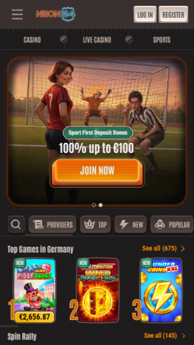 Neon54 Casino Apps Homepage