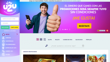 PlayUZU Aplicación Homepage