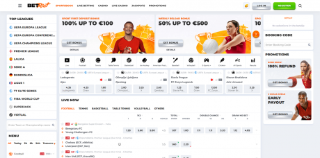 App BetRiot Casino Homepage