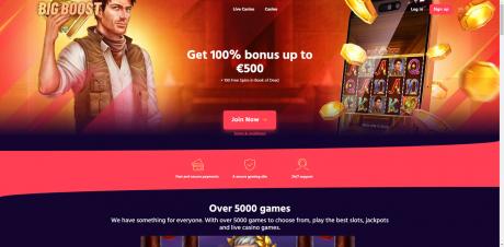 BigBoost Casinos Homepage