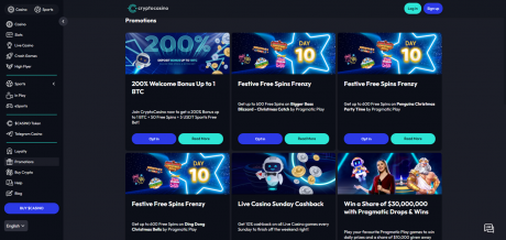 CryptoCasino-applikasjon Homepage