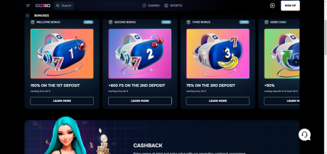 Gizbo Casinos Homepage
