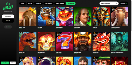 Hillo Casino Homepage
