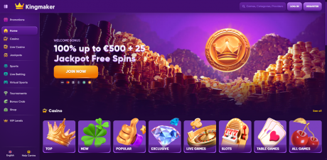 KingMaker Casino-apper Homepage