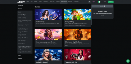 Leon Bet Casinos Homepage