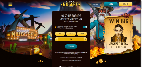 Lucky Nuggets Homepage