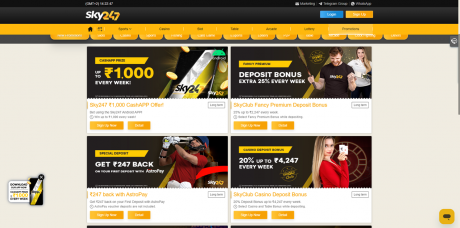 Sky247 Casinos Homepage