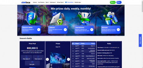 Aplicaciones de Slottica Casino Homepage