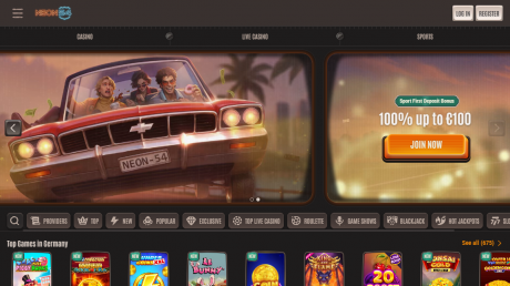 Neon54 Casinos Homepage